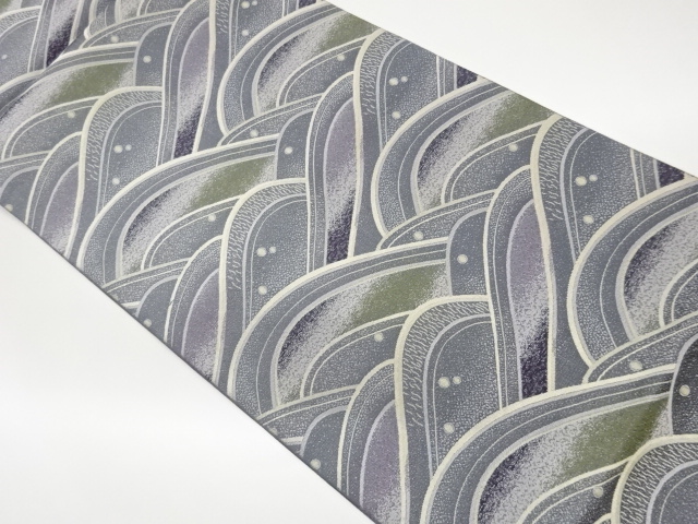 JAPANESE FUKURO OBI / WOVEN ABSTRACT WAVE
